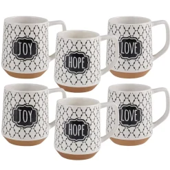 Sentiment Lattice Set of 6 Mugs, Assorted