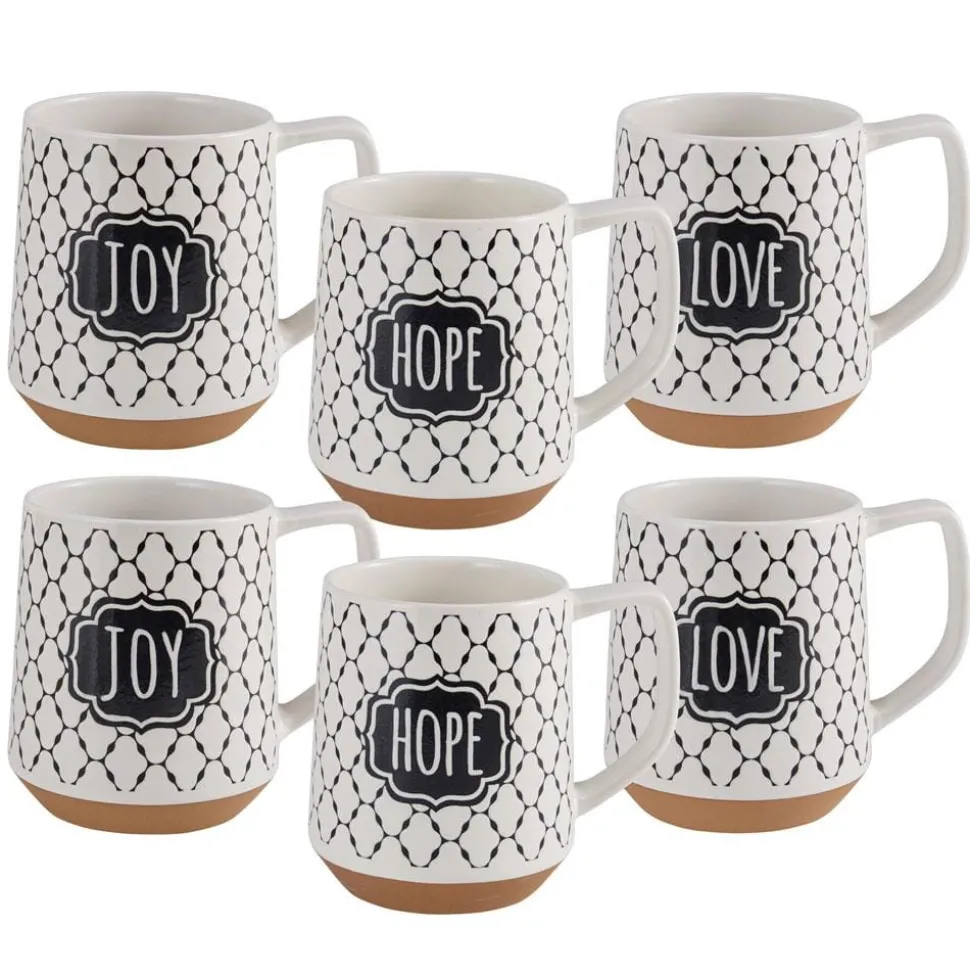 Sentiment Lattice Set of 6 Mugs, Assorted