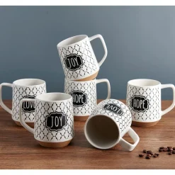 Sentiment Lattice Set of 6 Mugs, Assorted