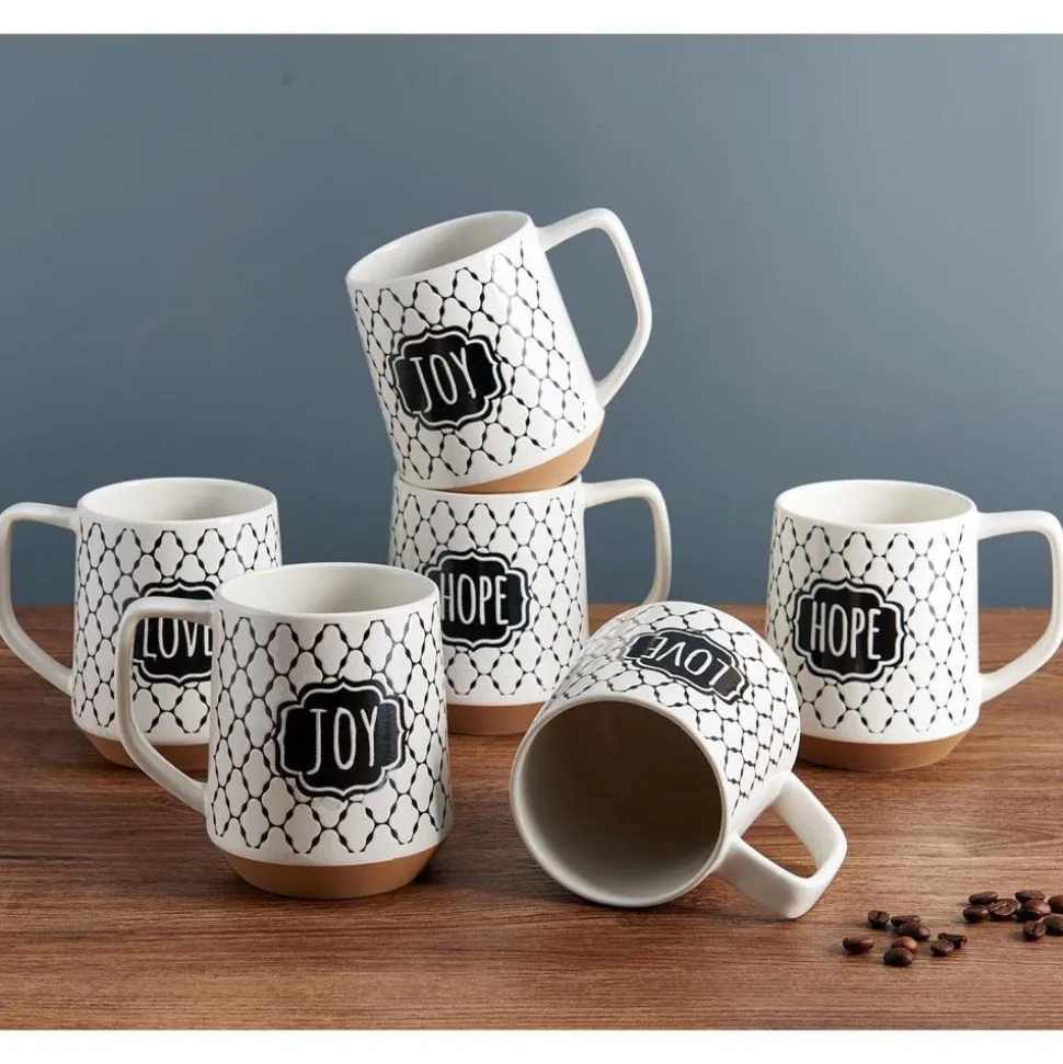 Sentiment Lattice Set of 6 Mugs, Assorted