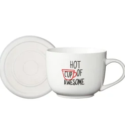 Sentiment Mugs Hot Cup Of Awesome Covered Soup Mug