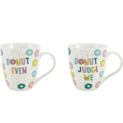 Sentiment Mugs Set of 2 Donut Mugs