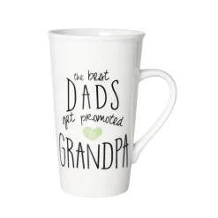 Sentiment Mugs The Best Dads Get Promoted To Grandpa Latte Mug
