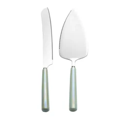 Serenity Ceramic Handle 2 Piece Cake Knife and Server Set