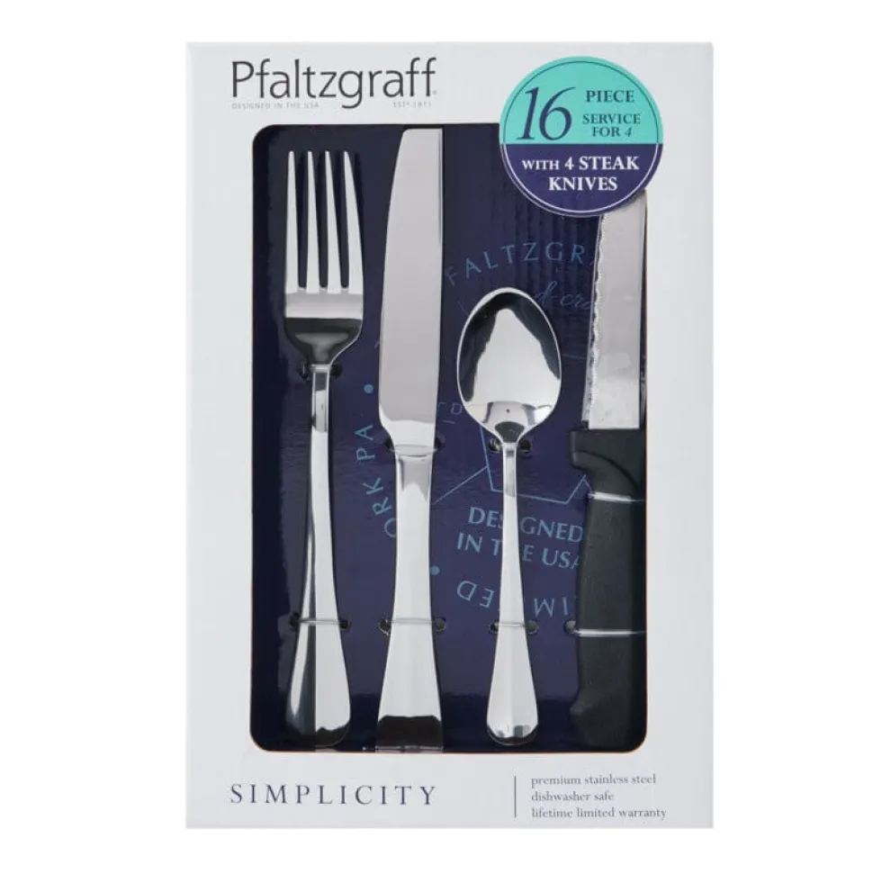 Simplicity 16 Piece Flatware Set, Service for 4