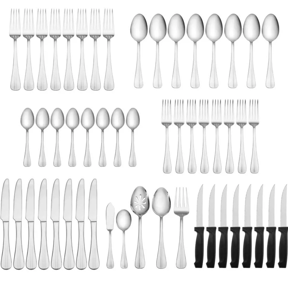 Simplicity 53 Piece Flatware Set, Service for 8