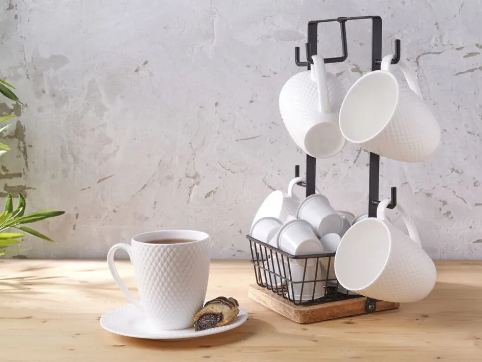 Stella Mug Tree with Storage Basket