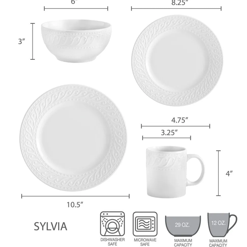 Sylvia 32 Piece Dinnerware Set, Service for 8