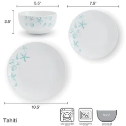 Tahiti 12 Piece Dinnerware Set, Service for 4