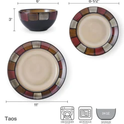 Taos 24 Piece Dinnerware Set, Service for 8