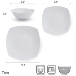 Tara 12 Piece Dinnerware Set, Service for 4