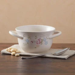 Tea Rose Double Handled Soup Bowl