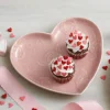 Tea Rose Pink Heart Shaped Plate