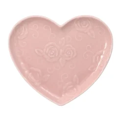 Tea Rose Pink Heart Shaped Plate