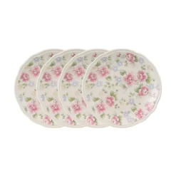 Tea Rose Set of 4 Accent Luncheon Plates