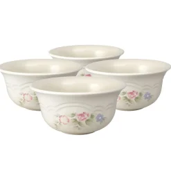Tea Rose Set of 4 Deep Soup Cereal Bowls