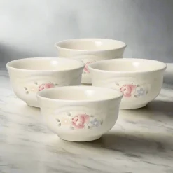 Tea Rose Set of 4 Dessert Bowls