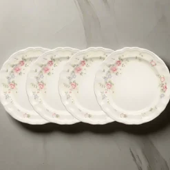 Tea Rose Set of 4 Dinner Plates