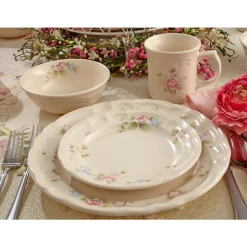 Tea Rose Set of 4 Dinner Plates
