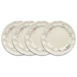 Tea Rose Set of 4 Luncheon Plates