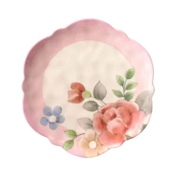 Tea Rose Set of 4 Outdoor Melamine Salad Plates