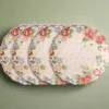 Tea Rose Set of 4 Outdoor Melamine Dinner Plates
