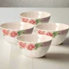 Tea Rose Set of 4 Outdoor Melamine Cereal Bowls