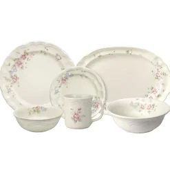 Tearose 32 Piece Dinnerware Set Service for 8 with Serveware