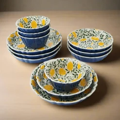 Tranquil Elegance 12 Piece Dinnerware Bowl Set, Service for 4
