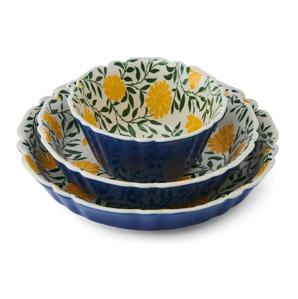Tranquil Elegance 12 Piece Dinnerware Bowl Set, Service for 4