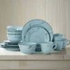 Trellis Coastal Teal 16 Piece Dinnerware Set, Service for 4