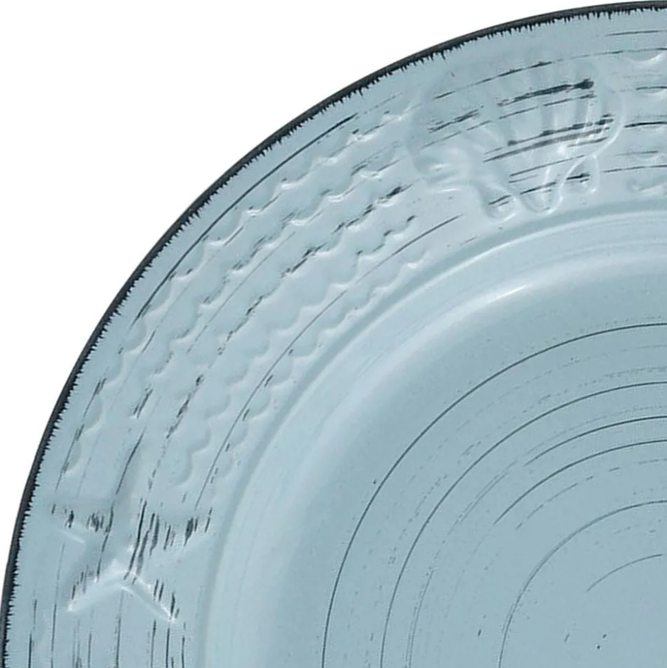 Trellis Coastal Teal 16 Piece Dinnerware Set, Service for 4