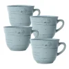 Trellis Coastal Teal Set of 4 Mugs