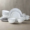 Trellis Coastal White 16 Piece Dinnerware Set, Service for 4