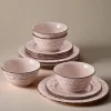 Trellis Pink 12 Piece Dinnerware Set, Service for 4