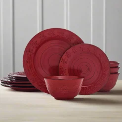 Trellis Snowflakes 12 Piece Dinnerware Set, Service for 4