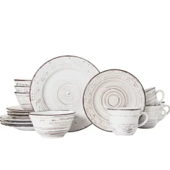 Trellis White 16 Piece Dinnerware Set, Service for 4