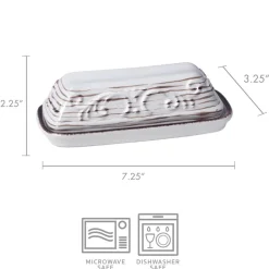 Trellis White Covered Butter Dish