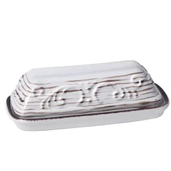 Trellis White Covered Butter Dish