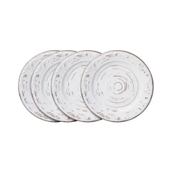 Trellis White Set of 4 Appetizer Plates
