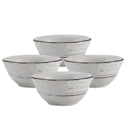 Trellis White Set of 4 Fruit Bowls
