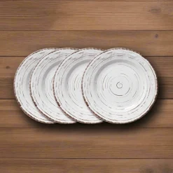 Trellis White Set of 4 Salad Plates