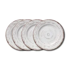 Trellis White Set of 4 Salad Plates