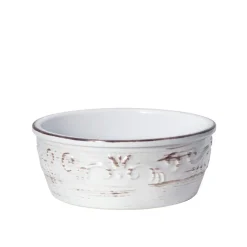Trellis White Storage Bowl with Lid