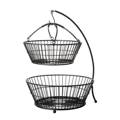 Tully 2 Tier Fruit Storage Basket with Banana Hook