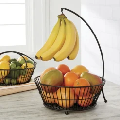 Tully 2 Tier Fruit Storage Basket with Banana Hook