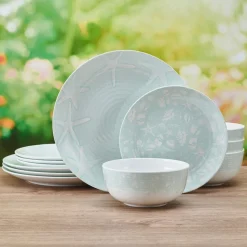 Venice 12 Piece Outdoor Melamine Dinnerware Set, Service for 4
