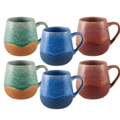 Wave Set of 6 Reactive Mugs, Assorted