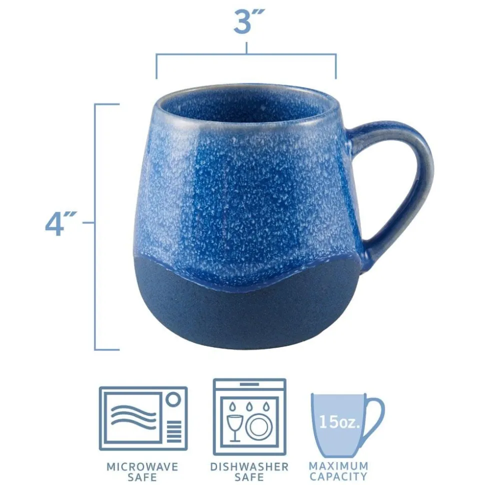 Wave Set of 6 Reactive Mugs, Assorted