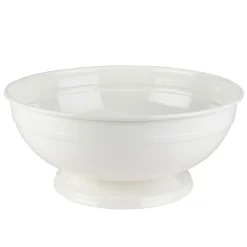 White Footed Metal Serve Bowl